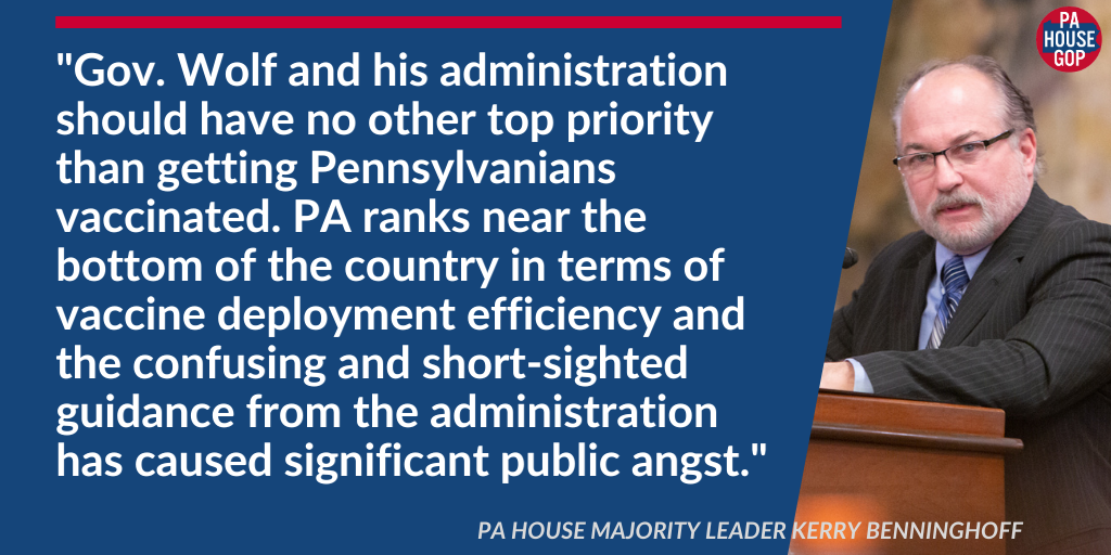 Benninghoff: There Should Be No Other Top Priority Than Getting People Vaccinated